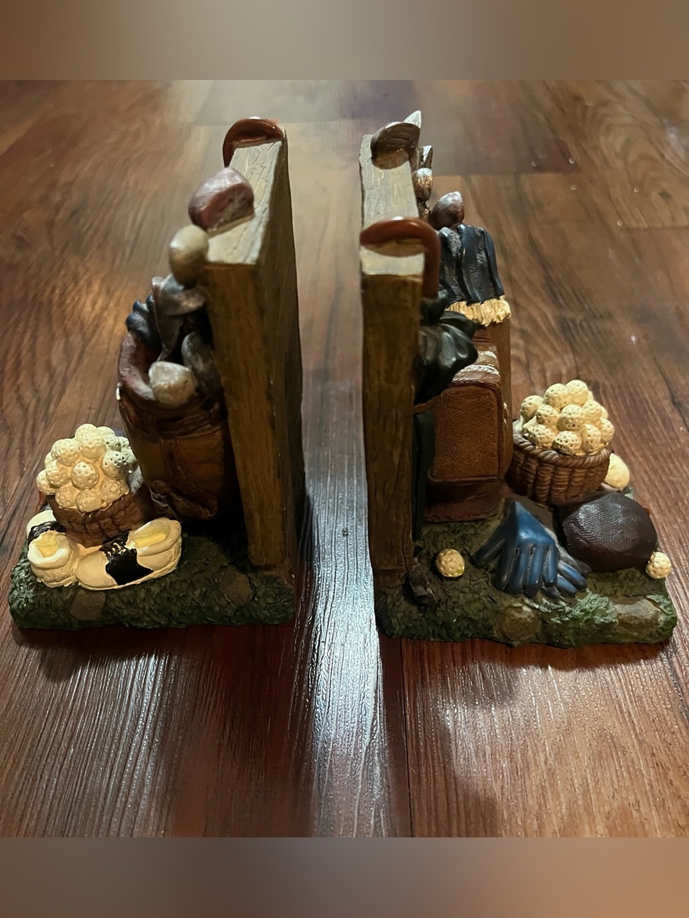 Vintage Resin Golf Theme Bookends 5”